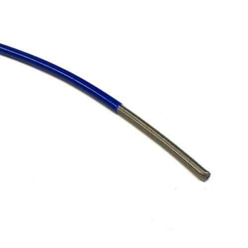 LIGHT BLUE HOSE 1 METER 600-03, STAINLESS STEEL BRAIDED HOSE, 600-03EB / PTFE / PVC COVERED, BUILDALINE