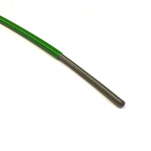 KX GREEN HOSE 1 METER 600-03, STAINLESS STEEL BRAIDED HOSE, 600-03GN / PTFE / PVC COVERED, BUILDALINE