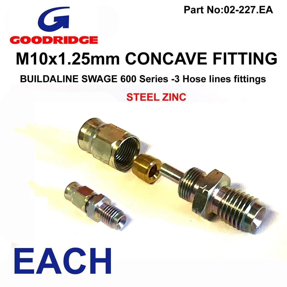 M10 x 1.25 MALE CONCAVE 600-03 BRAKE HOSE END CHROME GOODRIDGE 442-32P, 3/10125MHC BUILDALINE - Image 3
