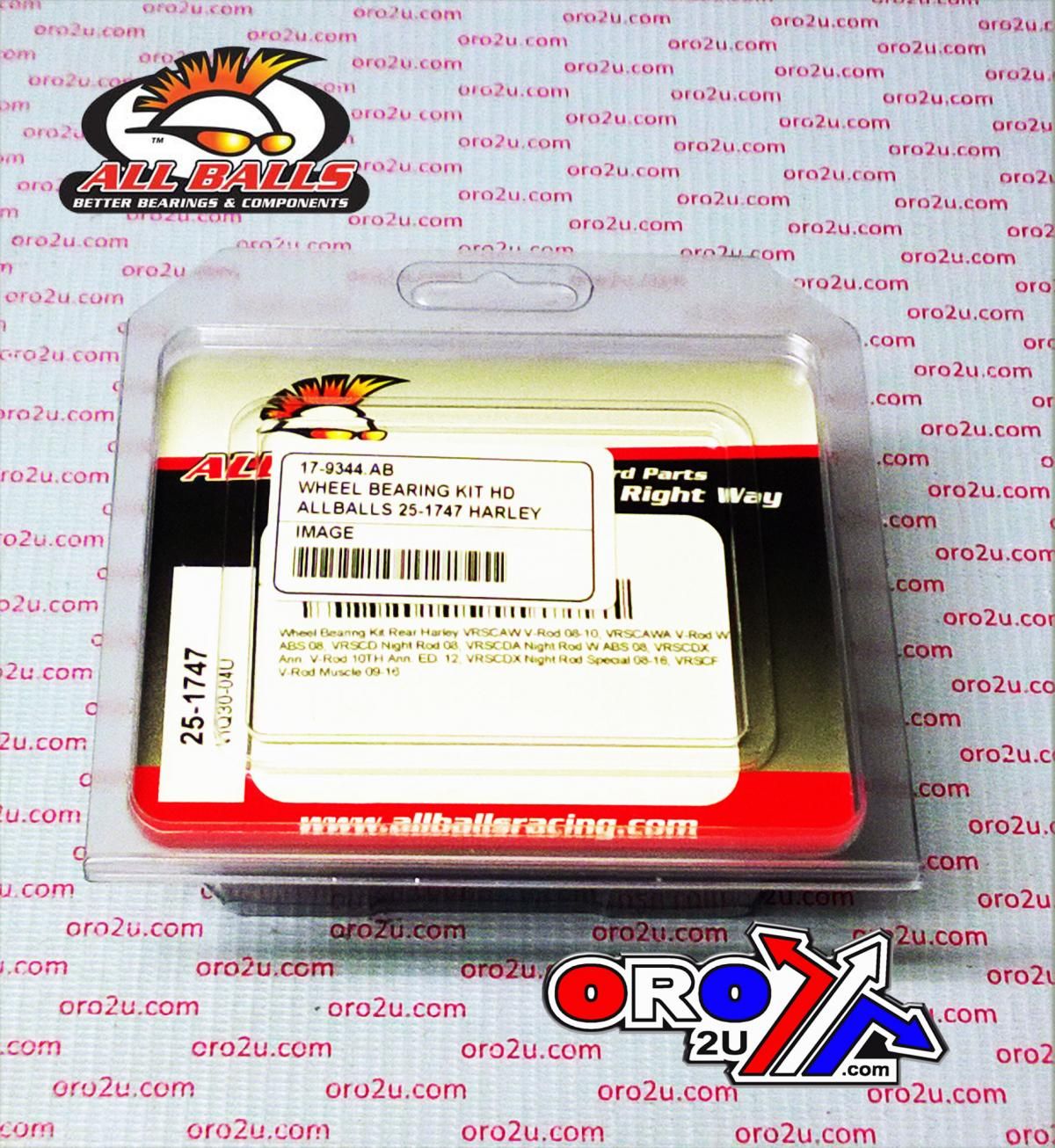 WHEEL BEARING KIT REAR 08-17 HARLEY VROD, ALLBALLS 25-1747 ROAD - Image 3