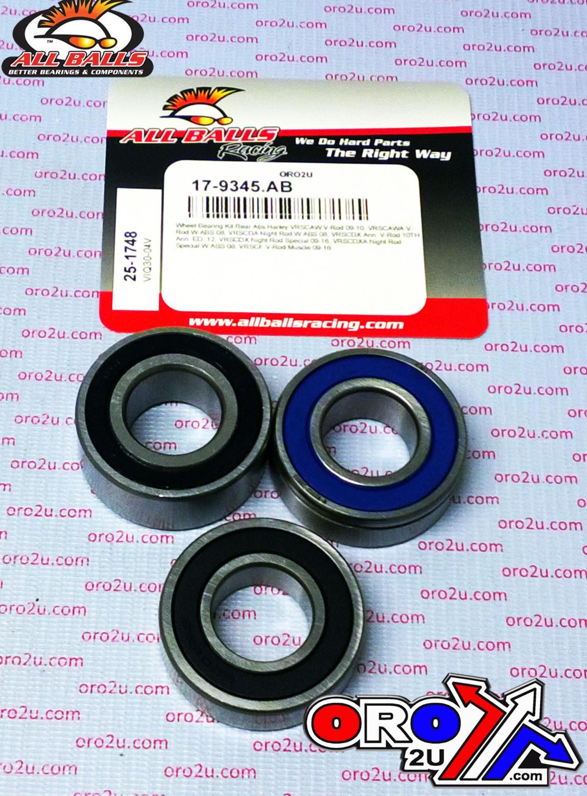 WHEEL BEARING KIT ABS REAR 08-17 HARLEY VROD, ALLBALLS 25-1748 ROAD - Image 2