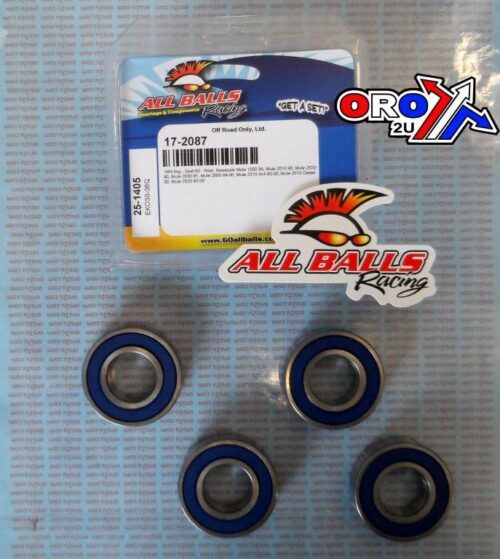 WHEEL BEARING & SEAL KIT REAR 88-21 HARLEY/KAW MULE, ALLBALLS 25-1405 ROAD/ATV