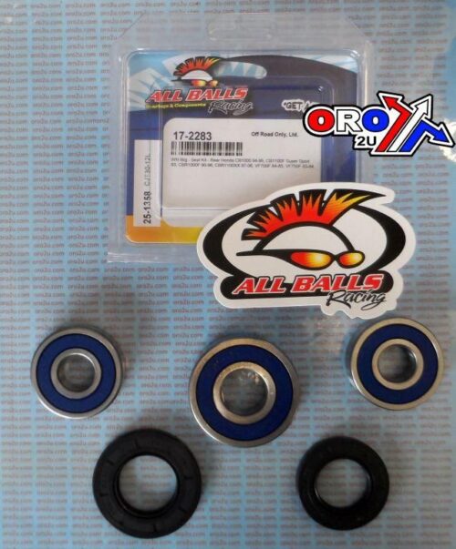 WHEEL BEARING KIT REAR 83-07 HON CB/CBR/VF 700-1100, ALLBALLS 25-1358 ROAD