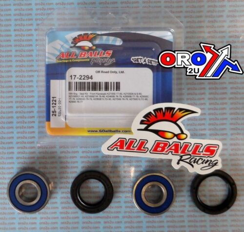 WHEEL BEARING KIT FRONT 76-80 KAW KZ400-1000, ALLBALLS 25-1221 ROAD