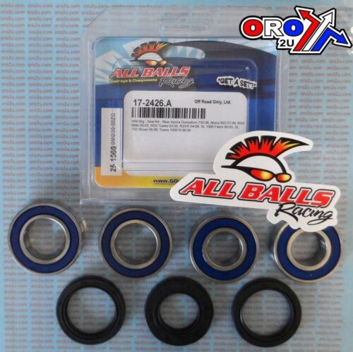 WHEEL BEARING KIT REAR 00-20 APRILIA RSV/RSV4/RSVR/SL/TUONO/DORSO, ALLBALLS 25-1568 ROAD