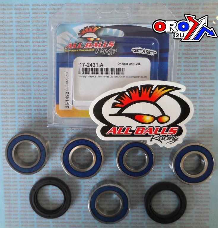 WHEEL BEARING KIT REAR 03-07 HONDA CBR600/1000RR, ALLBALLS 25-1492 ROAD - Image 2