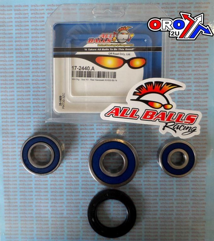 WHEEL BEARING KIT REAR 69-75 KAWASAKI KH500/H1 500 MACH III, ALLBALLS 25-1489 ROAD
