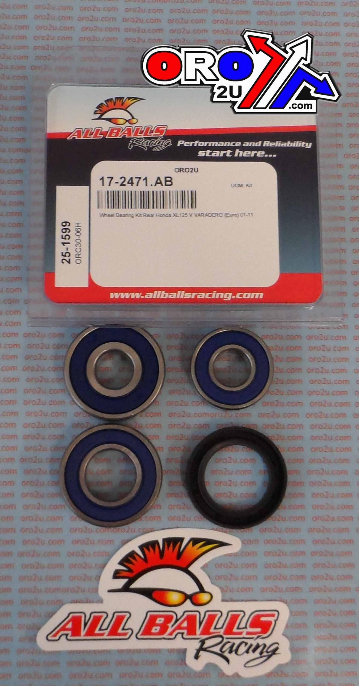 WHEEL BEARING KIT REAR 01-15 HON XL125 VARADERO, ALLBALLS 25-1599 ROAD - Image 3
