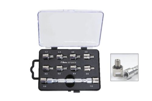 Universal Wrench Set with Interchangeable Head and 10 Bits for Wheel Spokes – Beta Tools 3075/K10