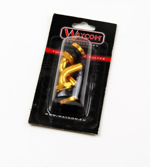 BOLT ON VALVE 90′ PVR32 GOLD, WAYCOM 007021 (SOLD AS A PAIR)