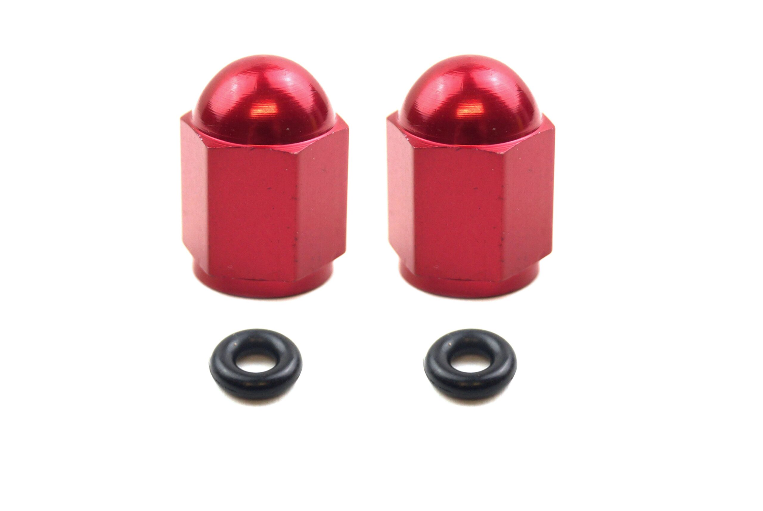 ALLOY VALVE CAP SET RED