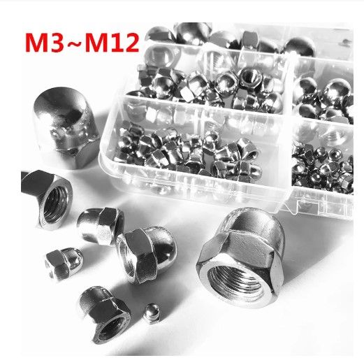 52pcs Dome Cap Nut 304 Stainless Steel Set M3 M4 M5 M6 M8 M10 M12 - Image 2