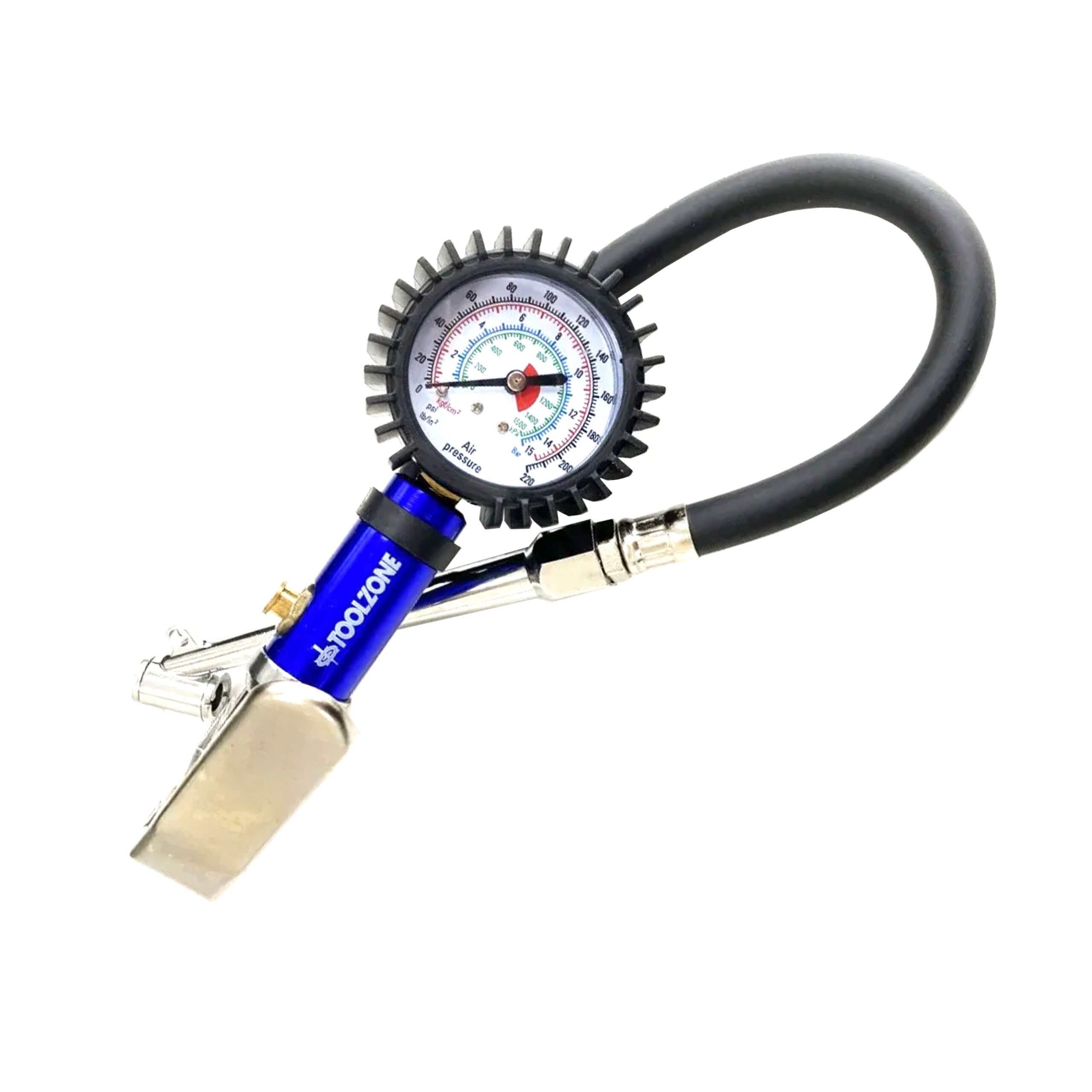 TYRE INFLATOR WITH CHUCK HOSE 220psi 1/4" AIR INLET 310mm HOSE - TOOLZONE KDPAU361 - Image 4