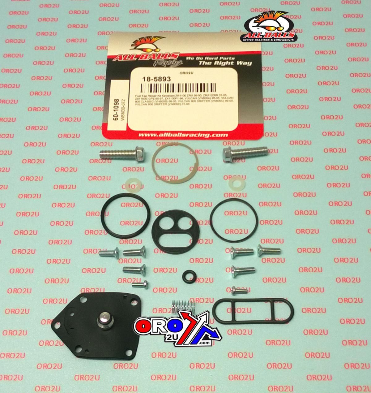FUEL TAP REPAIR KIT ALLBALLS, ALLBALLS 60-1098 KAW ZR1100/ZRX1200/VULCAN 95-06