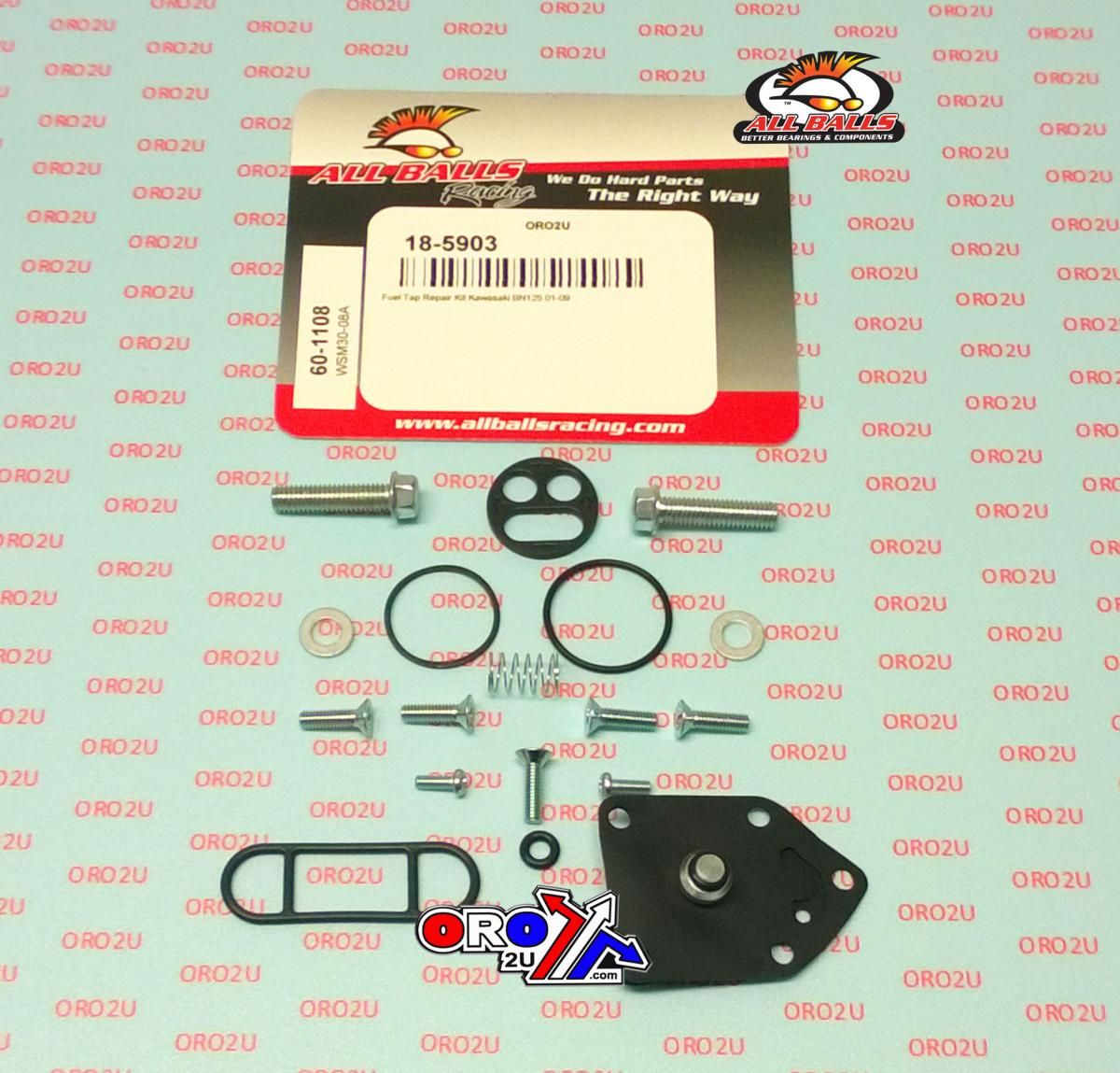 FUEL TAP REPAIR KIT ALLBALLS, ALLBALLS 60-1108 KAW BN125 01-09 - Image 2