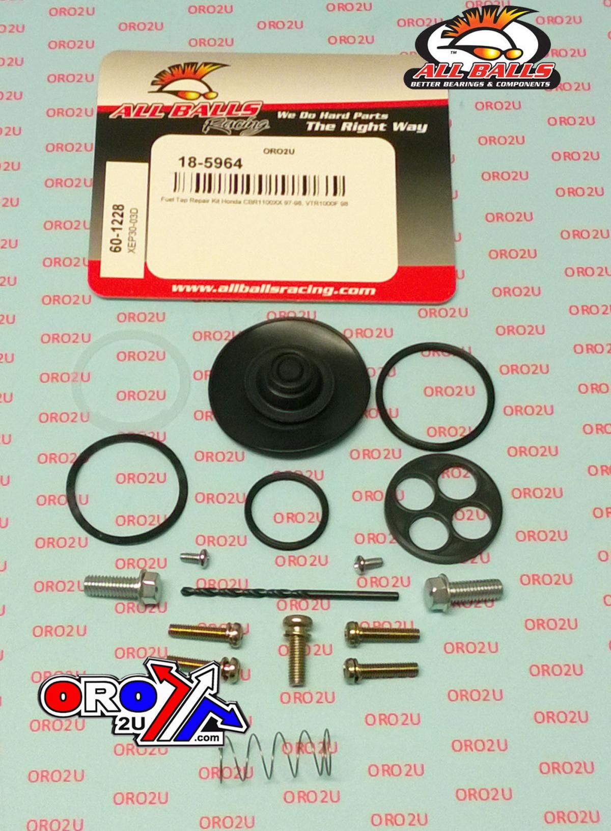 FUEL TAP REPAIR KIT ALLBALLS, ALLBALLS 60-1228 HONDA CBR1100XX 97-98/VTR1000 98