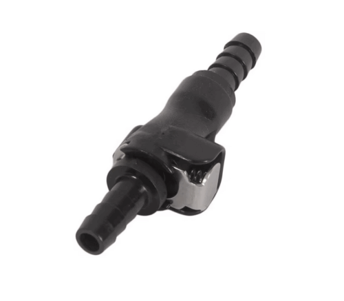 FUEL LINE QUICK DISCONNECT 1/4 6mm DUAL SHUT OFF BLACK