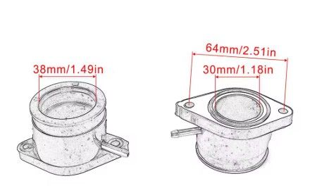 CARBURETTOR INTAKE MANIFOLD ADAPTOR YAMAHA XJ900 31A-13596-00 31A-13586-00