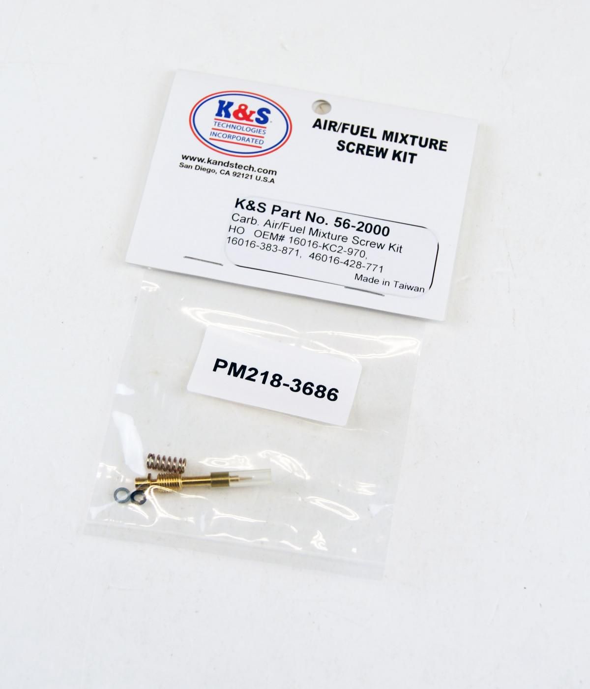AIR FUEL SCREW KIT HONDA CB XR, 16016-KC2-970, HONDA ROAD 16016-KCY-771, KS 56-2000