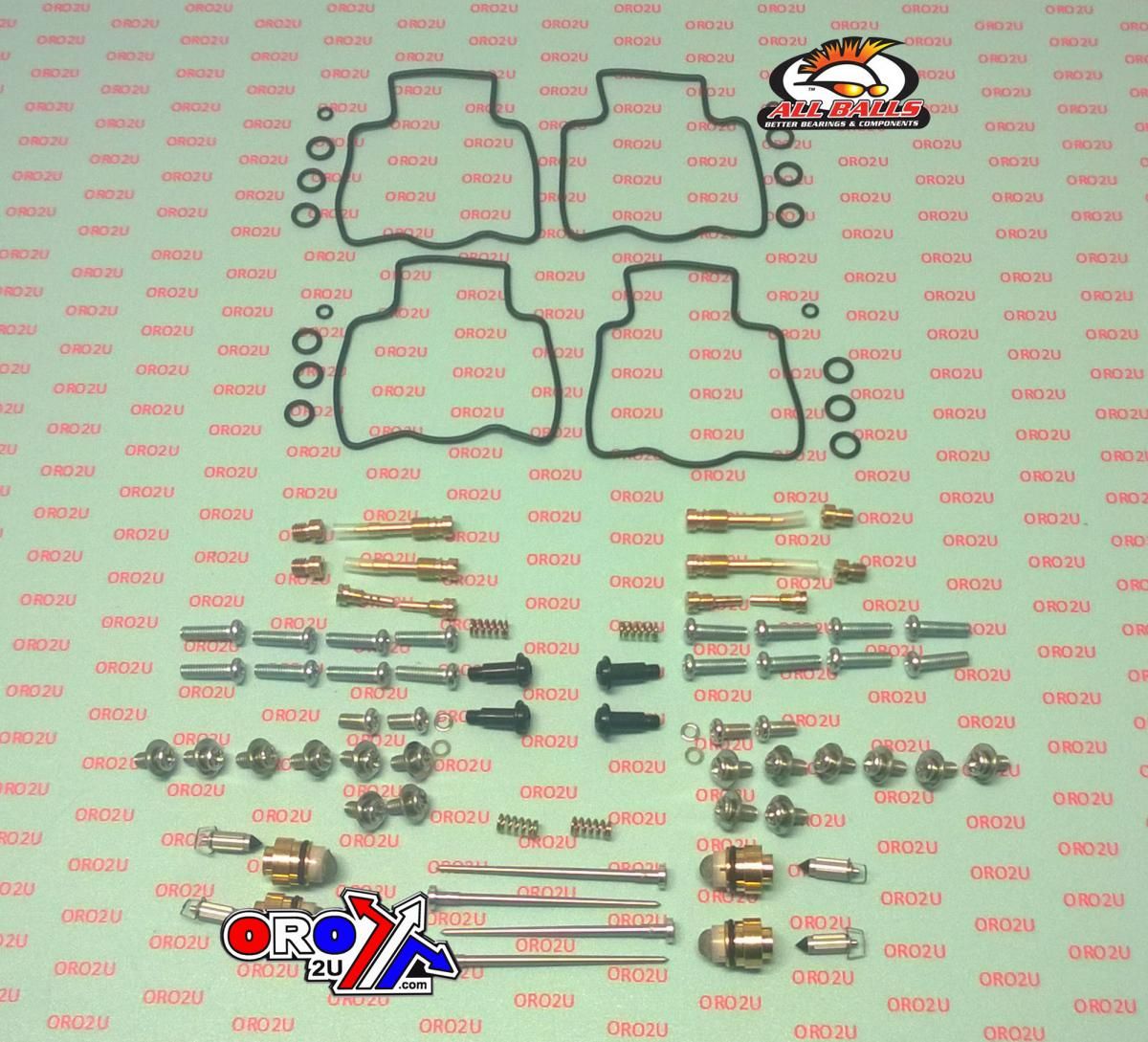 CARBURETOR REBUILD KIT 93-97 KAW ZX1100D ZX11 NINJA, ALLBALLS 26-1719 ROAD - Image 2