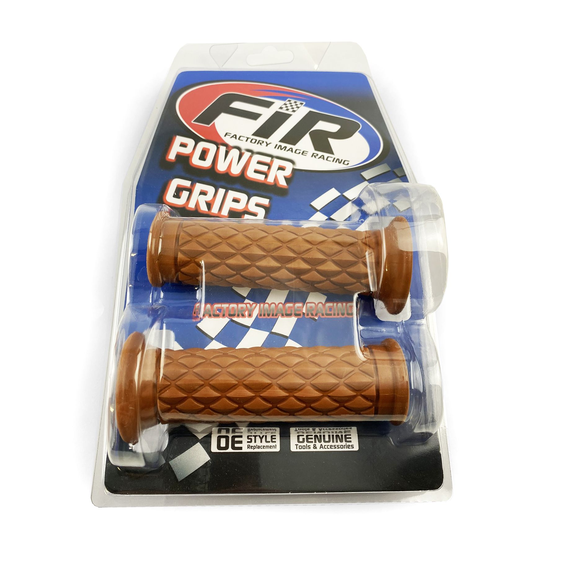 GRIP SET CLASSIC CAFE RACER RETRO, BROWN -