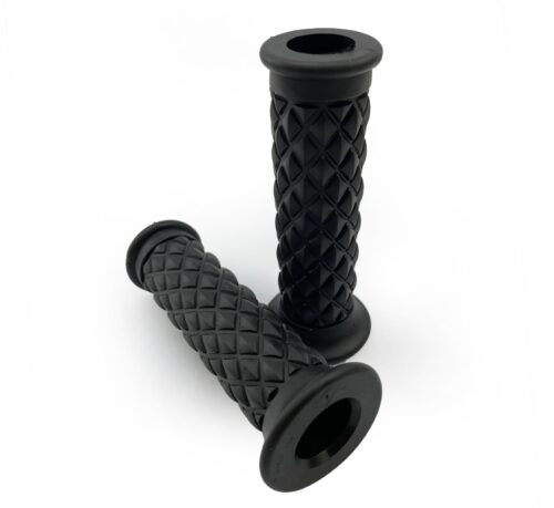 GRIP SET CLASSIC RETRO BLACK, Honda Suzuki Kawasaki Triumph Royal Bobber