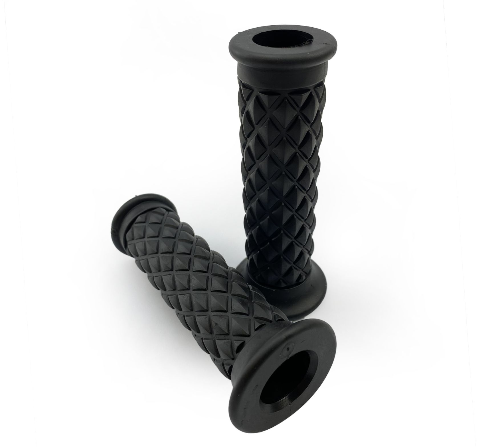 GRIP SET CLASSIC RETRO BLACK, Honda Suzuki Kawasaki Triumph Royal Bobber