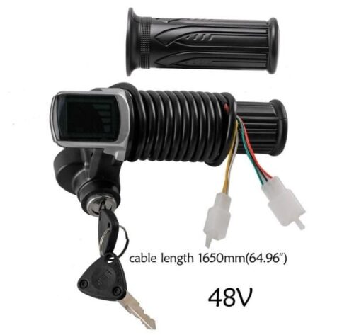 THROTTLE FOR 48V ELECTRIC MOTOR CONTROLLER, BUGGY BIKE QUAD MOTO DIY, TWIST THROTTLE WITH IGNITION