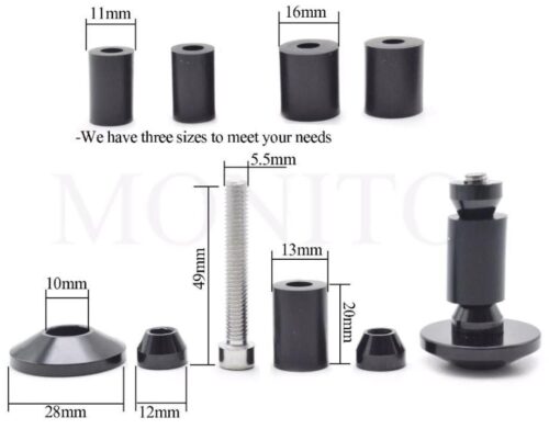 BAR END CAP 12-18mm BLUE, Anti Vibration Silder Plug Yamaha Kawasaki honda