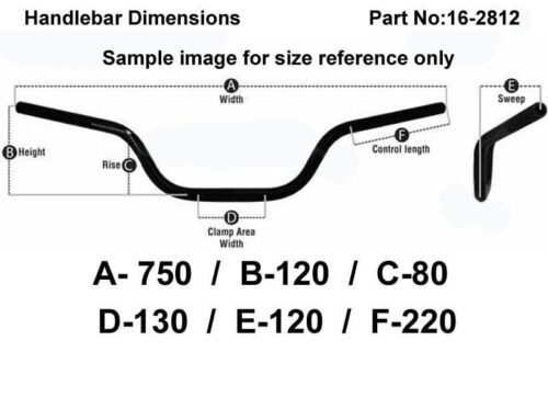 ROAD MEDIUM HANDLEBAR 7/8”, S/BIKE SPORTS UNIVERSAL MAT BK, / REN REF : 755-01