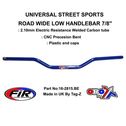 ROAD WIDE LOW HANDLEBAR 7/8”, STREET SPORTS UNIVERSAL BLUE, / REN REF : 749-02