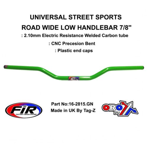 ROAD WIDE LOW HANDLEBAR 7/8”, STREET SPORTS UNIVERSAL GREEN, / REN REF : 749-02