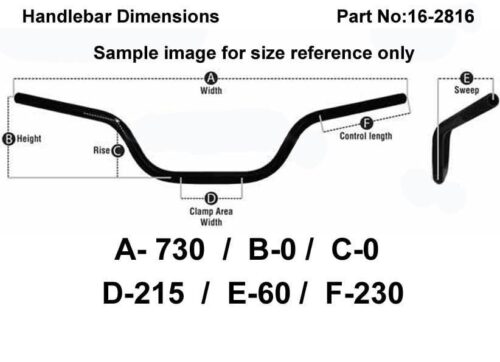 ROAD FLAT DRAG HANDLEBAR 7/8”, STREET SPORTS UNIVERSAL MAT BK, / REN REF : 658-02