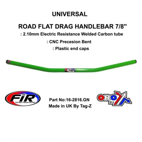 ROAD FLAT DRAG HANDLEBAR 7/8”, STREET SPORTS UNIVERSAL GREEN, / REN REF : 658-02