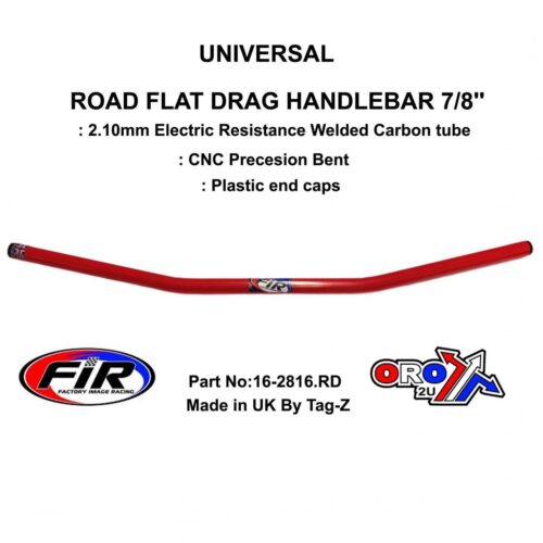 ROAD FLAT DRAG HANDLEBAR 7/8”, STREET SPORTS UNIVERSAL RED, / REN REF : 658-02