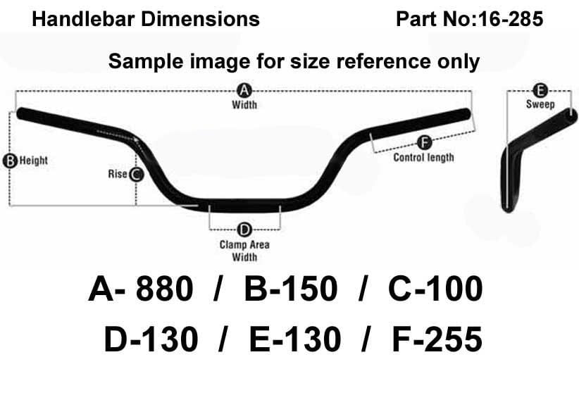 CLASSIC CRUISER 7/8'' HANDLEBAR, FITTMENT UNIVERSAL / METAL CHROME, EMGO 23-12581 / EXTRA WIDE HANDLEBAR - Image 2