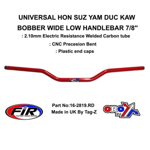 BOBBER HANDLEBAR 7/8” RED, HON SUZ YAM DUC KAW WIDE, / RE: CML405128