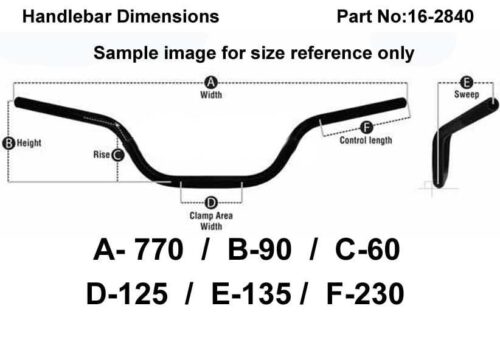 CLASSIC ROAD LOW 1” / 25.40mm, MATT BLACK / HANDLEBAR BAR, ( SAMES AS 16-2811 )