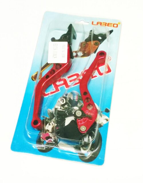 LEVER SET CNC KTM 990 DUKE 6 positions lever adjustment., BLACK / RED