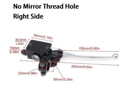 FRONT BRAKE MASTER HYDRAULIC CYLINDER UNIVERSAL NO MIRROR MOUNT