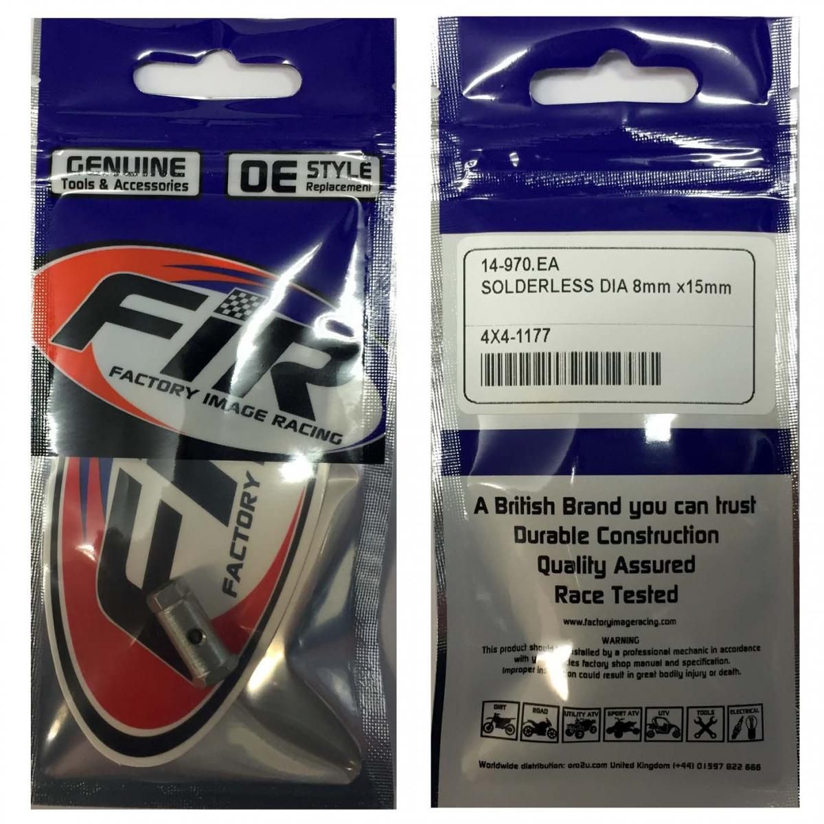 SOLDERLESS BARREL NIPPLES DIA 8mm x15mm BNS8 - PACK OF 10 - Image 2