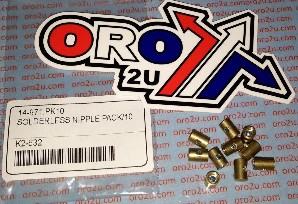 SOLDERLESS NIPPLE 5.5mm DIA x BARREL 7mm BRASS GRUB SCREW - PACK OF 10 - Image 2