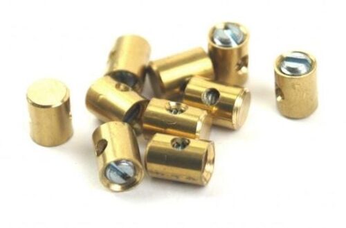 SOLDERLESS NIPPLE 5.5mm DIA x BARREL 7mm BRASS GRUB SCREW – PACK OF 10