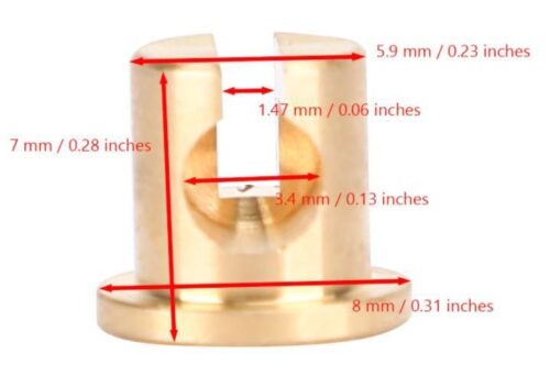 SPLIT NIPPLE D 6.0 x L 6.0 x H 8.0mm BRASS
