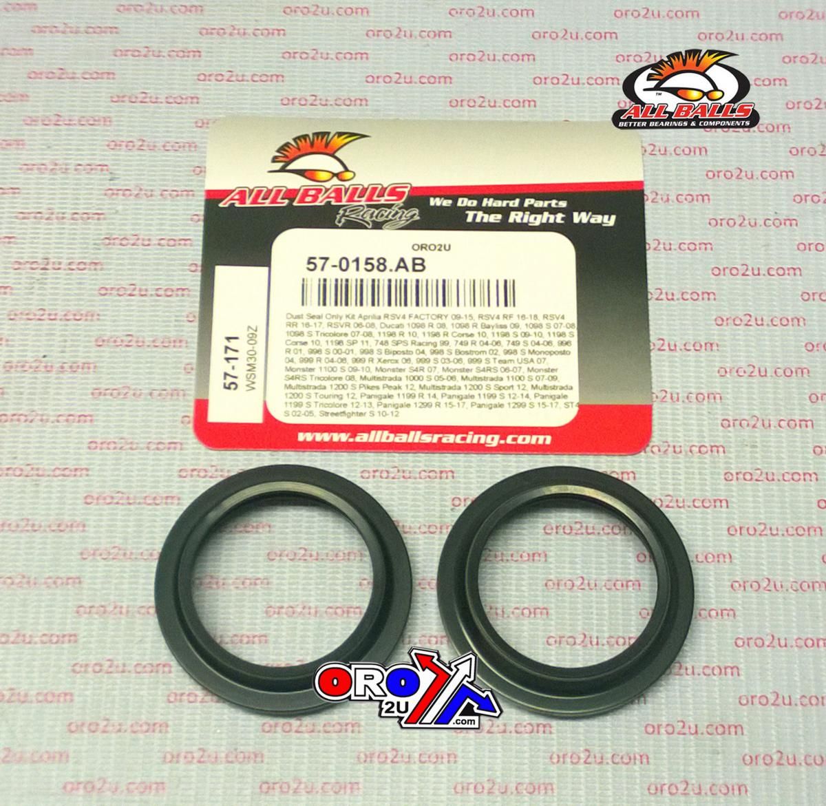 FORK DUST SEAL SET ALLBALLS, ALLBALLS 57-171 DUST SEAL KIT - Image 2