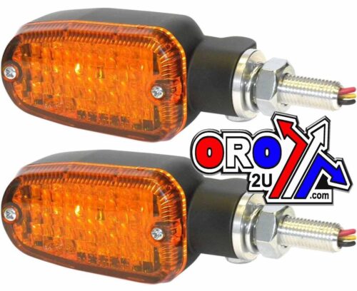 INDICATORS ALUMINUM BLACK SET/2, AMBER LENS, LED UNIVERSAL E MARKED, 3 WIRE, 26-7701BK