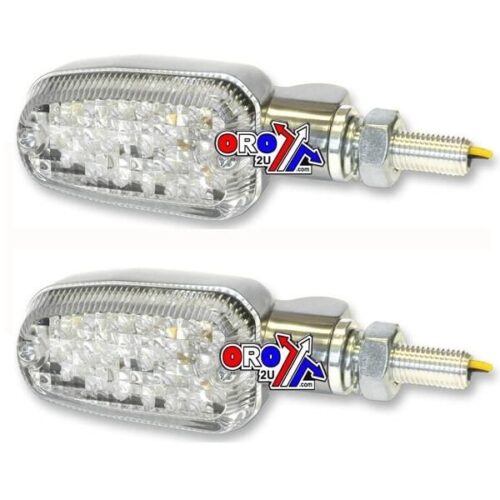 INDICATORS ALUMINUM POLISHED SET/2, CLEAR LENS, LED UNIVERSAL E MARKED, 2 WIRE, 26-7704