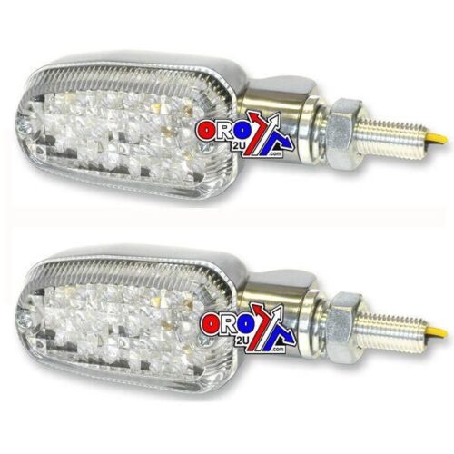 INDICATORS ALUMINUM POLISHED SET/2, CLEAR LENS, LED UNIVERSAL E MARKED, 3 WIRE, 26-7705