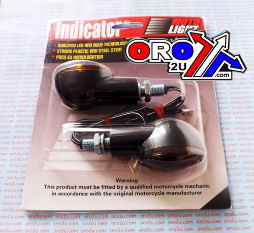 INDICATORS SMOKE 20mm SET/2 Black Housing inc Bulb E MARKED. MT-003-S-BK20