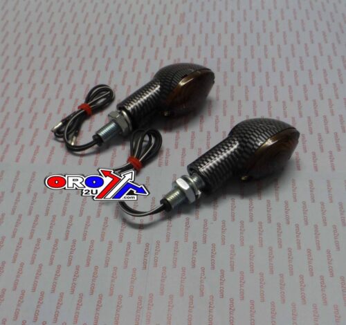 INDICATORS SMOKE 20mm SET/2 Carbon Effect Housing inc bulb E marked MT-003-S-CB20